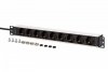 Digitus Listwa zasilająca PDU Rack 19, 9 gniazd Schuko CEE 7/3 (45°), kabel 2m wtyk IEC C20, 16A, aluminiowa